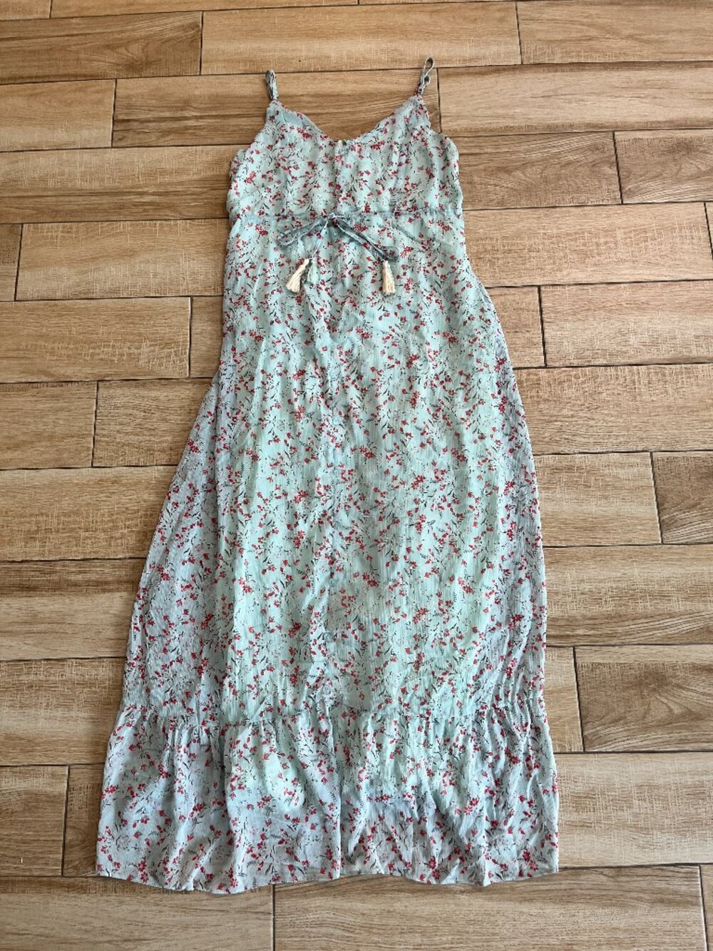 Womens Sugar Lips Blue Floral Maxi Dress - L